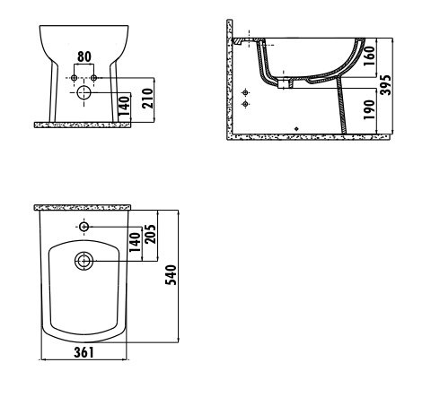 CREAVIT LARA Биде напольное LR500.00000 