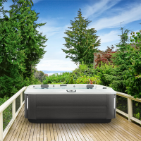 JACUZZI J375 Минибассейн 231х231х97 см, уф+озон, теплоизоляция, подсветка, Bluewave, 3кВТ, цвет Platinum, внешняя панель Smoked Ebony , без крышки