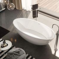 GRUPPO TREESSE CAREZZA Ванна отдельностоящая 1700х800х520 мм., с сливом-переливом и сифоном, SOLID SURFACE, цвет белый глянцевый