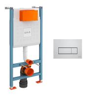 Комплект: инсталляция Core 738-5800-01 и панель смыва Root S 740-2380 цвет глянцевый хром, 3 / 6 л, глубина установки 8 см. Все крепежи в комплекте (к стене и к полу)