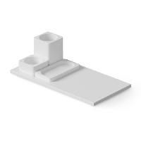 DEA DESIGN Набор настольный 400х200хh120 мм из лотка, мыльницы, стакана и контейнера, цвет белый матовый