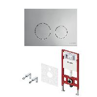 TECEspring Base Комплект 3 в 1 инсталяция, панель смыва LT с круглыми кнопками, хром глянцевый