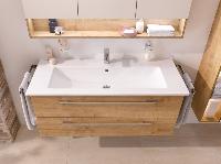 Puris B-Brace, тумба + двойная керамическая раковина 1200 мм, цвет белый высокоглянцевый