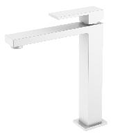 Смеситель для умывальника высокий QUBIC Matt White