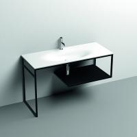 KERASAN SHAPE LOUISE Структура 1220х520 мм., напольная, нержавеющая сталь, полка белая, цвет черный матовый