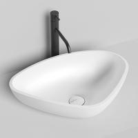 Salini GLORIA  Раковина накладная 564х395х165мм, без отв. под смес, без перелива, мат-л: S-Stone, матовый, белый.