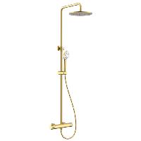 NEMO NM-9011BG Душевая колонна термостатическая с ручным (ABS) и верхним душем (25 см) и шлангом 1,