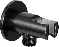 Держатель ручного душа с подключением шланга Remer 337MCFP, черный брашированный хром