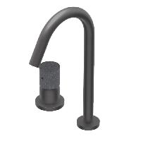 Ritmonio Diametro35 Смеситель для раковины на 2 отв,однорычажный  излив 154 мм, без донного клапана, цвет Brushed Black Chrome