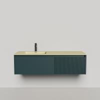 SALINI Domino Тумба со стол-цей и раковиной Onda Plus 1400х500х400 из S-Stone в сборе,д/к; крепеж; металл/ сифон; фасад эмаль Ral6004, столеш. Ral1000