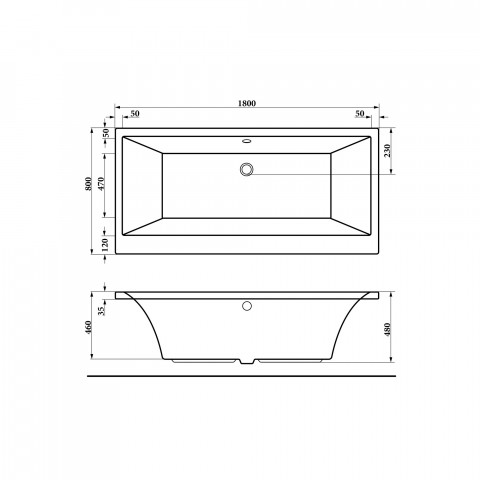 Ванна Kero прямоугольная 180х80 