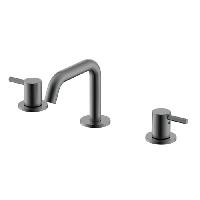 NEMO NM-2317BGM Смеситель на 3 отверстия для раковины с донным клапаном BRUSH GUN METAL