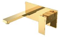Смеситель для умывальника из стены QUBIC Gold