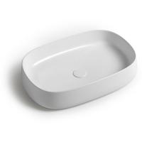 White Ceramic Jumper, накладная прямоугольная раковина 60x40x13h см, цвет белый глянцевый