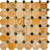 pixmosaic PIX 210  Honey onyx, Dondong, чип 48x48 мм, сетка 305х305x8 мм, Полированная