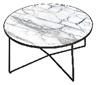 Стол журнальный БИАРРИТЦ С80Н44-4, принт <Мрамор белый> П-05, Белый матовый (18), MDF