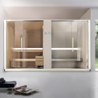 Effegibi Logica SH Сауна & Хаммам система, угловая SX, 373x171xh226см, отделка: Soft Sand