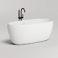 Salini LUCE Ванна отдельностоящая 1500х750х580 мм, донный клапан "Up&Down", сифон, слив-перелив, мат-л: S-stone -матовый белый