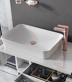 CREAVIT Раковина мебельная накладная (40*60 см) ЖЕМЧУЖНО-БЕЛ. МАТОВЫЙ UL060.G 