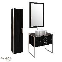 Пенал MONACO  черный глянец +  хром  без ножек