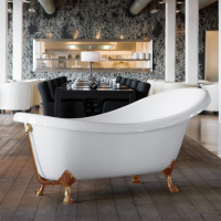 Knief Victorian Ванна отдельностоящая 1745х830хh810/650мм, цвет белый с 4-мя ножками типа "лапа льва" цвета бронза (продается со сливом 0100-091-10)