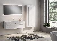 IBC Victoria 120 см: тумба, раковина с тонким бортиком из мин. литья (L412СM) и 2 пенала 150х30 см (левый и правый), цвет мебели белый матовый