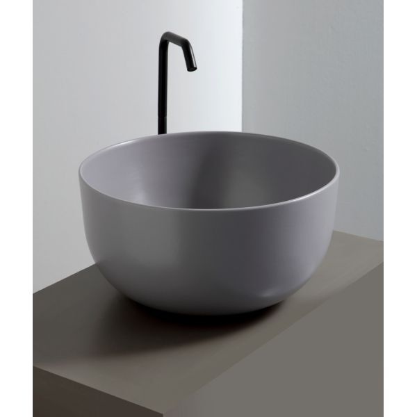 White Ceramic Dome, накладная круглая раковина Ø44,5x24h см, цвет серый матовый 