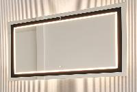 Puris Urban Loft, зеркало с LED подсветкой и диммером 1200 мм, цвет черное стекло