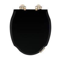 Devon Westminster Сиденье для унитаза из массива дуба, цвет: темный/петли золото светлое