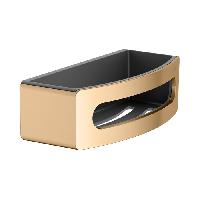 Keuco ELEGANCE Полочка для душа, съемная вставка (небьющаяся и нечувств. к УФ), скрытый крепеж в к-те цвет: brushed brass/anthracite