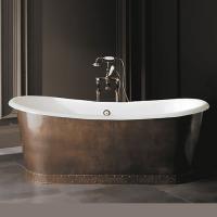 Devon Ambra Ванна чугунная (без отверстий для смесителя),182x81xh70,5cм, свободностоящая, цвет: белый, вн.отделка: листовая медь (без слива-перелива)