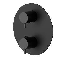 Newform X-Way; XT Внешняя часть термостатического смесителя  с  ручкой для регулировки температуры и переключателем , цвет: черный матовый