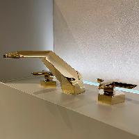 Stella Stella Смеситель для раковины на 3 отверстия 3224, с донным клапаном, цвет: латунь