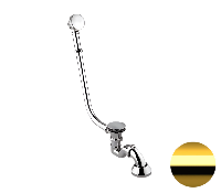 Слив-перелив click-clack для ванны Remer 96LICCDO, золото глянцевое