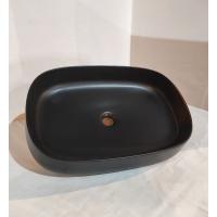 White Ceramic Jumper, накладная прямоугольная раковина 60x40x13h см, цвет черный матовый