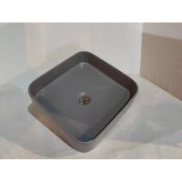 White Ceramic Blade, накладная квадратная раковина 40x40x11,5h см, цвет серый матовый