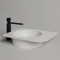 Salini NINFEA 02 Раковина накладная 545х447х120мм, без отв. под смес, без перелива, мат-л: S-Stone, матовый, белый.