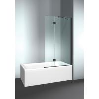 VismaraVetro Шторка на ванну PV 54х150Hсм, размер 90-92(50+40)см, DX (правая), стекло Transparent 04,Matt Black 09, петли С67 внутр. открытие, TPA