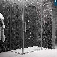 NOVELLINI YOUNG Дверь для душа с неподвижным сегментом 970-1010х2000 мм., распашная, одностворчатая, реверсивная, профиль хром, стекло прозрачное