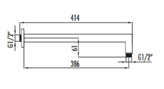 CREAVIT Выход для душевой насадки из стены квадратный (389мм) A14 