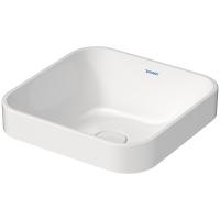 Duravit Happy D.2 Plus Раковина квадратная 400мм, без перелива,с выпуском с керамической крышкой, покр WonderGliss, цвет внутри - белый, снаружи - бел