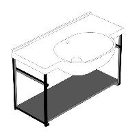 GLOBO MODE Структура MODE для раковины ME080, размер 76,7 см, крепление в комплекте, цвет черный