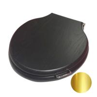 Devon Etoile/New Etoile Сиденье для унитаза из массива дуба (микролифт), цвет: темный/петли золото светлое