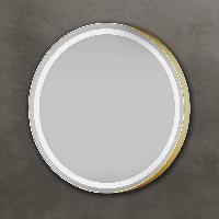 Xpertials Olek Led Redondo, круглое зеркало Led 80 см: датчик подсветки с диммером, профиль брашированное золото