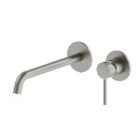 Newform XT Внешняя часть смесителя настеного монтажа для раковины с длинным изливом без донного клапана, цвет:  titanium satin