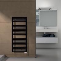 Irsap Ares Полотенцесушитель эл-ий 580x1118x30мм (22 трубок-2 пром), мощность:700 ватт, с регул. темп-ры хром, провод: 1200мм, цвет: черный матовый