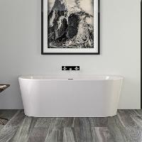 KNIEF Wall Corner Ванна пристенная 165x75*58xсм, с щелевым переливом, сливной клапан хром, ванна цвет белый глянцевый