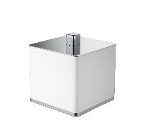 Стакан для ватных дисков квадратный белый-хром