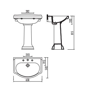 XX CREAVIT KLASIK Декор DIAG./GRI Пьедестал KL250.000I0 