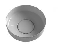 White Ceramic Was, накладная/с установкой на пъедестал круглая раковина 40x18h см, с накладкой, цвет черный матовый